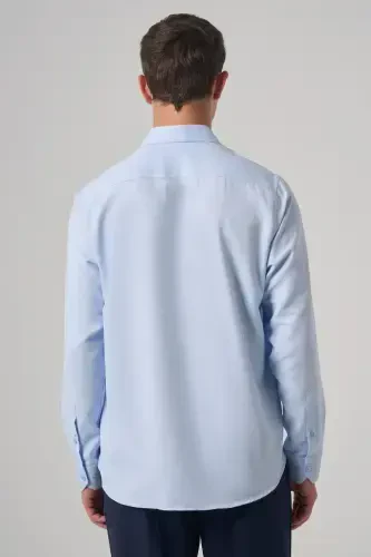 Modazone Men's BLUE Polyester Trendy Patterned Dynamic Fit Italian Collar Shirt - 5