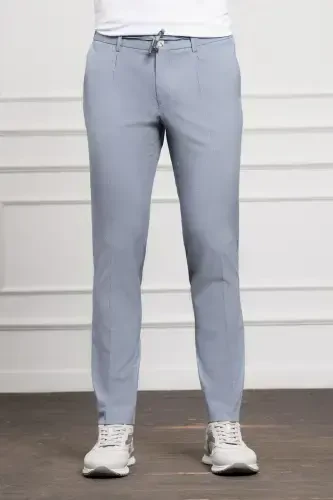 Modazone Men's Blue Polyviscose Trendy Drawstring Jogger Slim Fit Tapered Sport Pants - MORVEN (1)