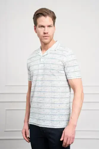 Modazone Men's Blue Trend Dynamic Fit Comfort Fit Polo Neck T-Shirt - 4