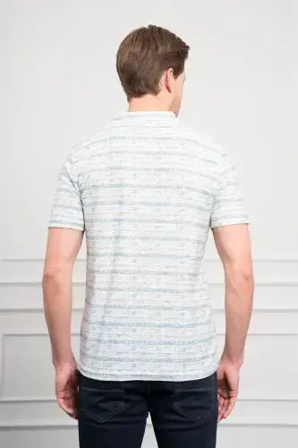 Modazone Men's Blue Trend Dynamic Fit Comfort Fit Polo Neck T-Shirt - 5