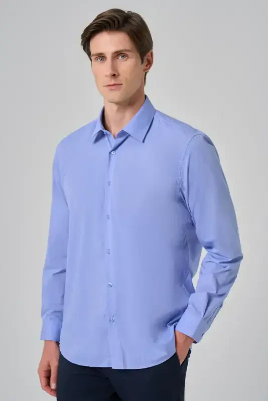 Modazone Men's Blue Trend Regular Fit Shirt - 3