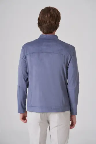 Modazone Men's Blue Trendy Spring Reversible Suede Jacket - 5