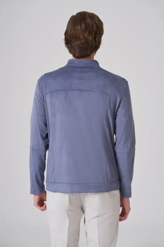 Modazone Men's Blue Trendy Spring Reversible Suede Jacket - 5