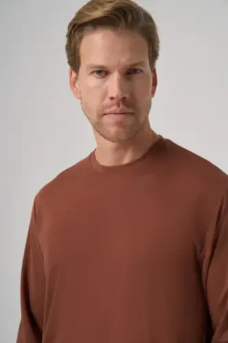 Modazone Men's Brick Trend Crew Neck Rayon Sweatshirt - 3