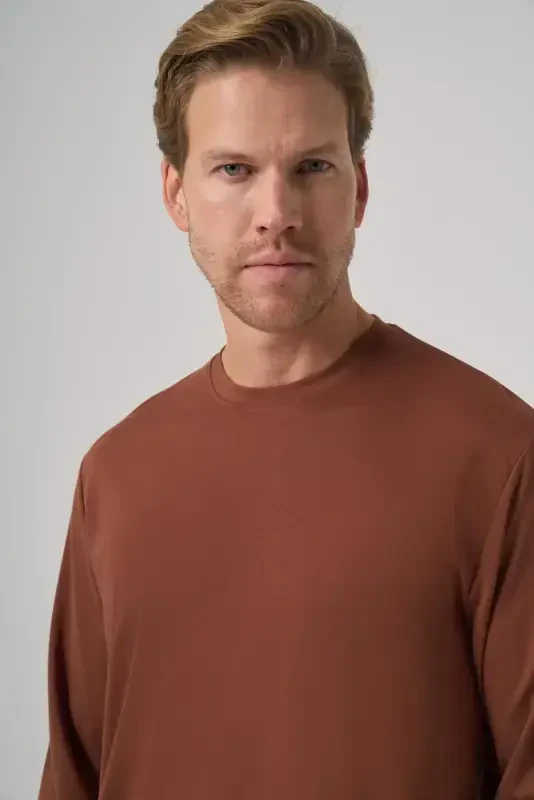 Modazone Men's Brick Trend Crew Neck Rayon Sweatshirt - 3