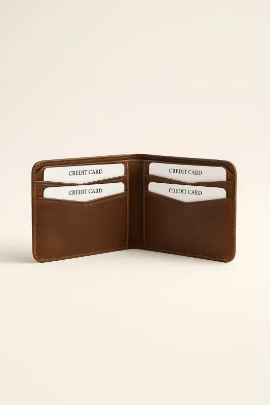 Modazone Men's BROWN 100% Leather Wallet Cardholder - 2