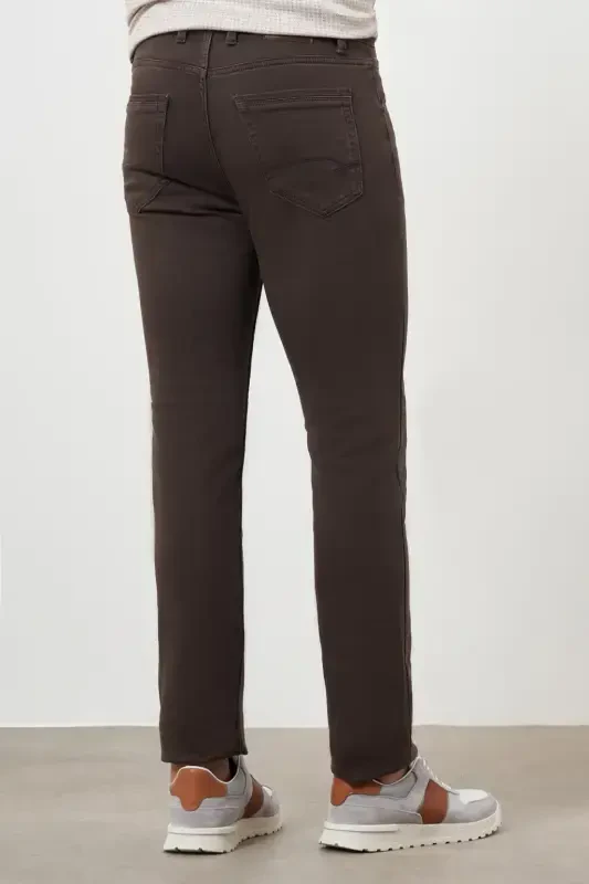 Modazone Men's BROWN Seasonal Cotton 5 Pocket Dynamic Fit Jean Pants - 3