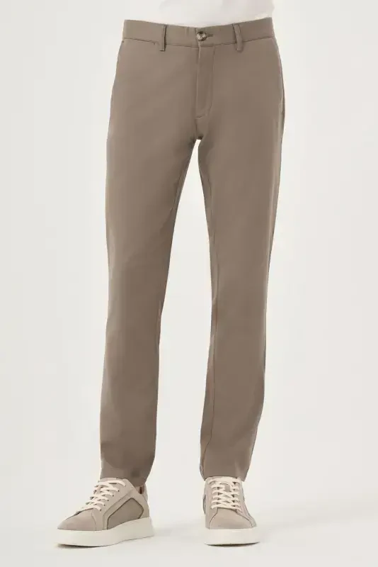 Modazone Men's Cagla Green Summer Cotton Side Pocket Slim Fit Chino Trousers - 2