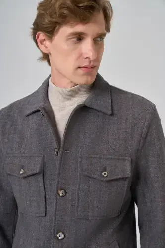 Modazone Men's COFFEE Worker Shirt Jacket - 4