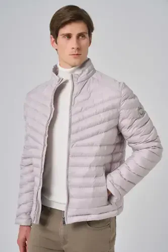 Modazone Men's Ecru Polyester Short Quilted Jacket - 3