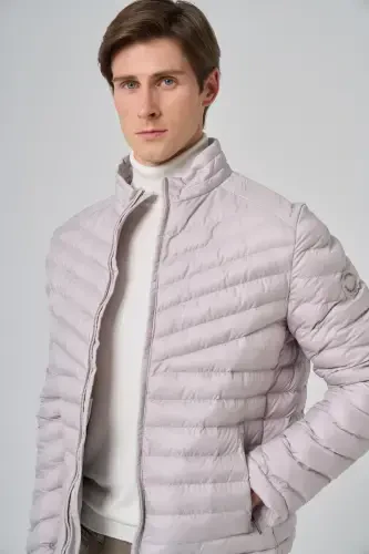 Modazone Men's Ecru Polyester Short Quilted Jacket - 4