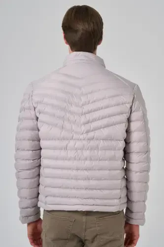 Modazone Men's Ecru Polyester Short Quilted Jacket - 5