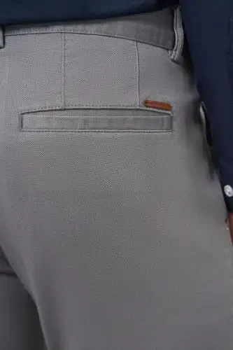 Modazone Men's Gray Chino Slim Fit Pants - 4