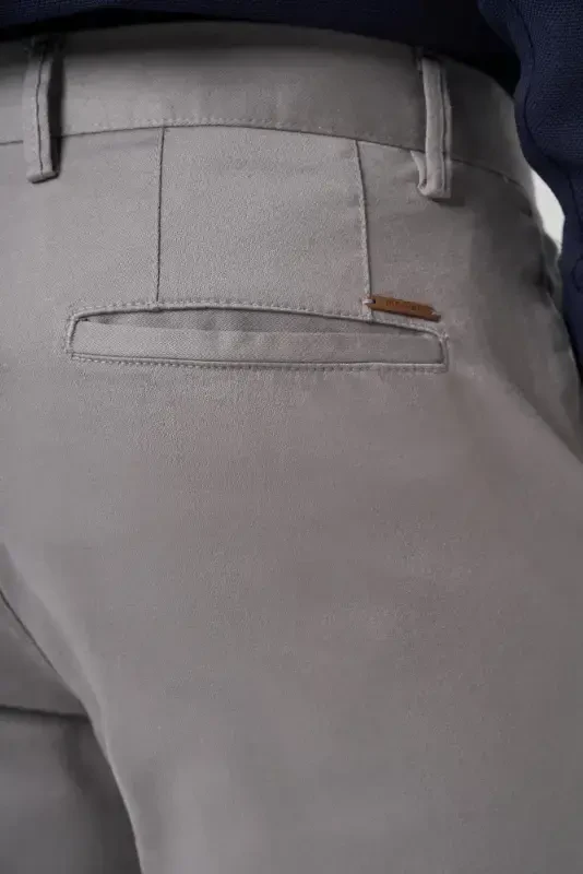 Modazone Men's Gray Cotton Trend Slim Fit Chino Pants - 4
