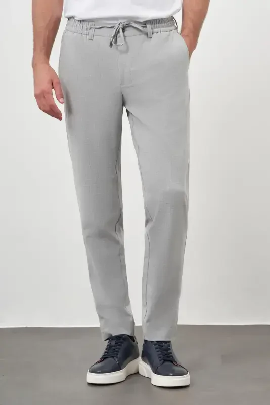 Modazone Men's Gray Polyviscose Trend Drawstring Jogger Slim Fit Sport Pants - MORVEN