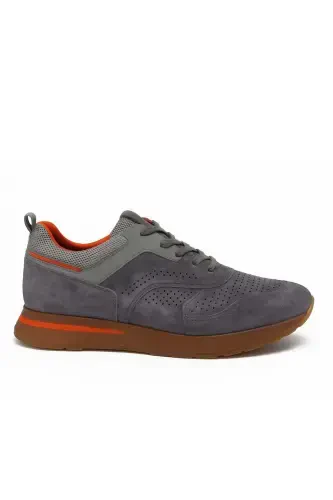 Modazone Men's Gray Seasonal Casual Leather Sneakers - 1