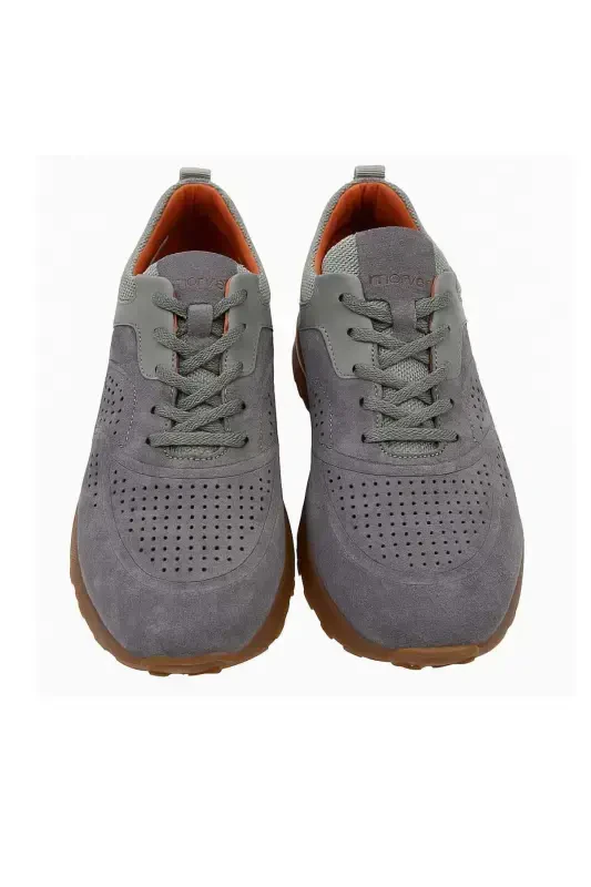 Modazone Men's Gray Seasonal Casual Leather Sneakers - 2