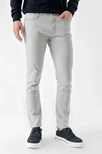 Modazone Men's Gray Seasonal Cotton 5 Pocket Slim Fit Jean Pants - 3