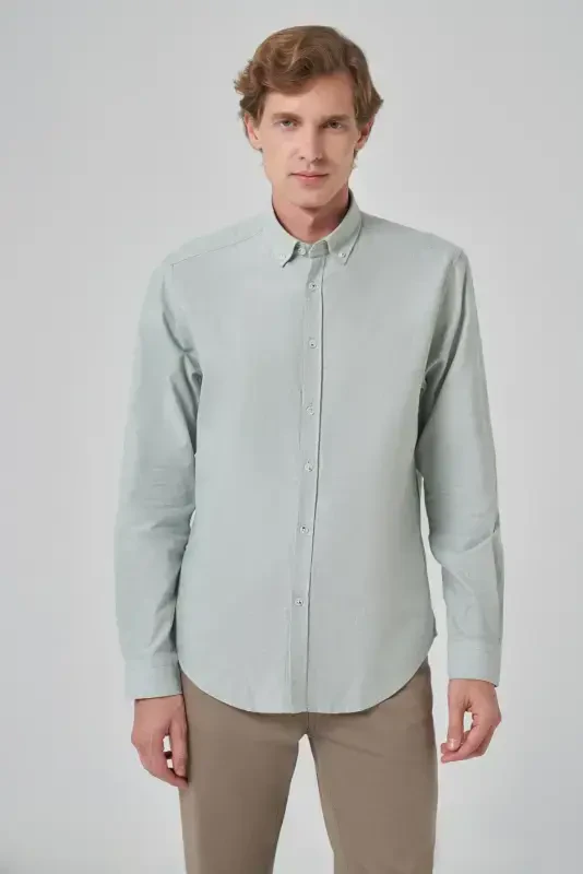 Modazone Men's Green Cotton Trend Dynamic Fit Shirt - 2