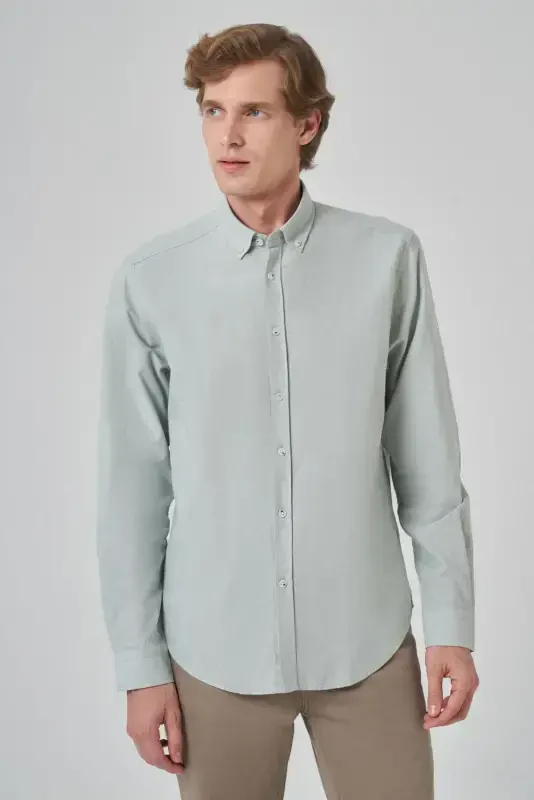 Modazone Men's Green Cotton Trend Dynamic Fit Shirt - 3