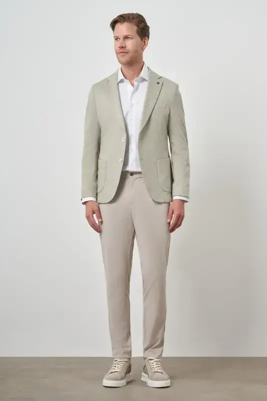 Modazone Men's Green Knitted Slim Fit Jacket - 2