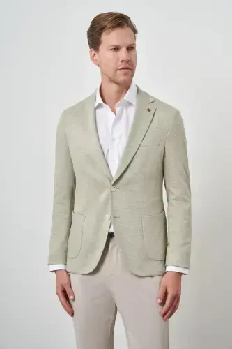 Modazone Men's Green Knitted Slim Fit Jacket - 3