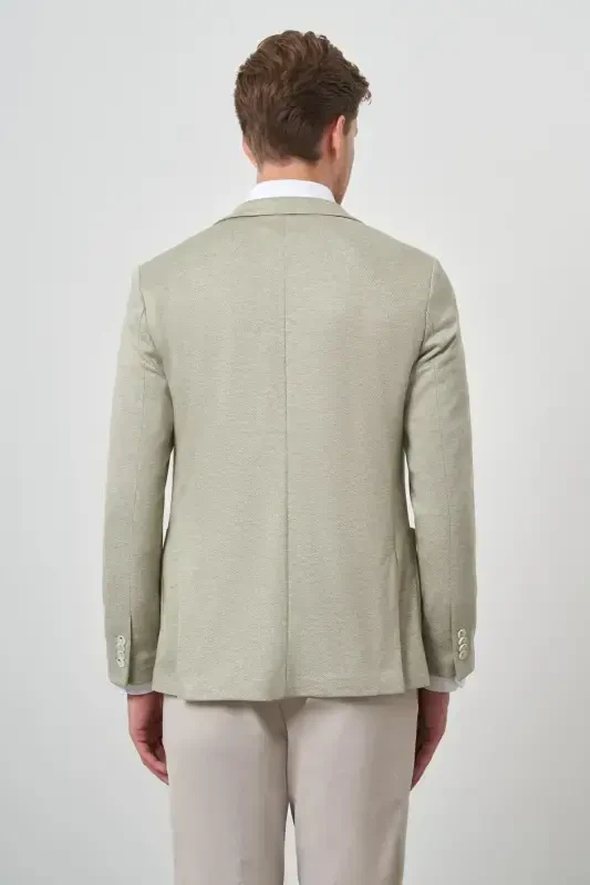 Modazone Men's Green Knitted Slim Fit Jacket - 4