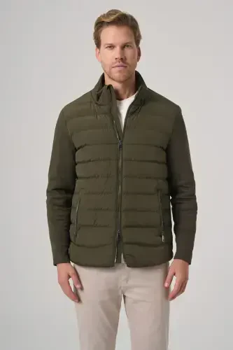 Modazone Men's Green Polyamide Short Quilted Jacket - 1