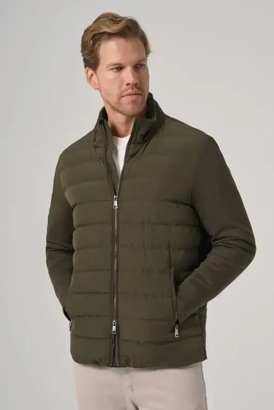 Modazone Men's Green Polyamide Short Quilted Jacket - 3