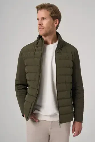 Modazone Men's Green Polyamide Short Quilted Jacket - 4