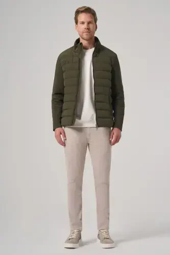 Modazone Men's Green Polyamide Short Quilted Jacket - 5