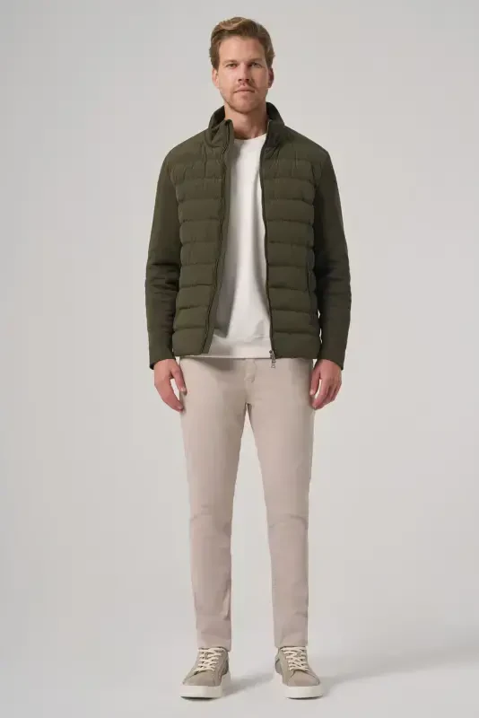 Modazone Men's Green Polyamide Short Quilted Jacket - 5