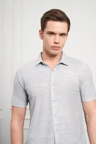 Modazone Men's Green Trend Apache Collar Dynamic Fit Short Sleeve Shirt - 4