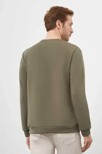 Modazone Men's Green Trend Crew Neck Sweatshirt - 5