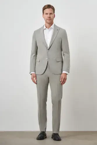 Modazone Men's Green Trend Polyviscose Slim Fit Pointed Collar Suit - 2