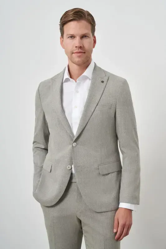 Modazone Men's Green Trend Polyviscose Slim Fit Pointed Collar Suit - 4