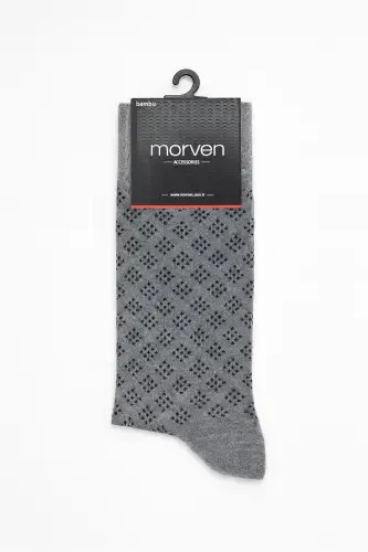 Modazone Men's Grey Bamboo Patterned Socks - 1