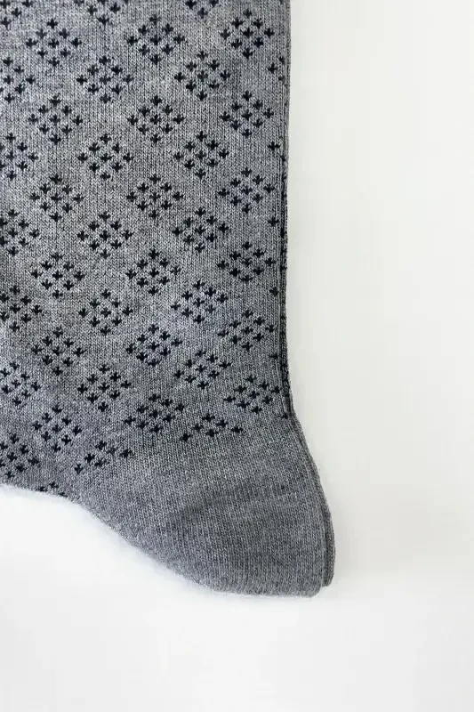 Modazone Men's Grey Bamboo Patterned Socks - 3