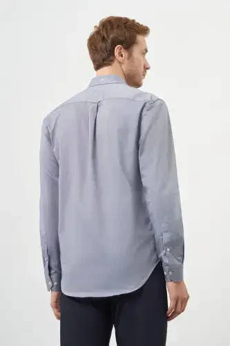 Modazone Men's Grey Cotton Trend Buttoned Collar Dynamic Fit Shirt - 5