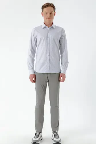 Modazone Men's Grey Piefti Cotton Side Pocket Slim Fit Chino Trousers - 6