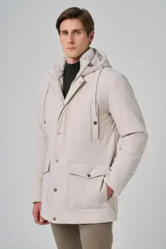 Modazone Men's Grey Polyamide Snap-Button Hooded Jacket - MORVEN (1)