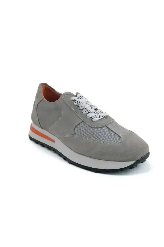Modazone Men's Grey Seasonal Casual Leather Sneakers - 2