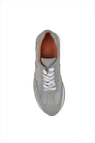 Modazone Men's Grey Seasonal Casual Leather Sneakers - 3