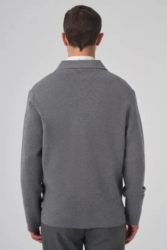 Modazone Men's Grey Trendy Hooded Cardigan with Pockets and Buttons - 5