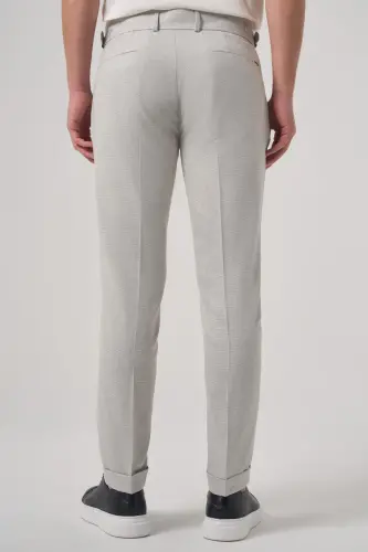 Modazone Men's Grey Trendy Pleated Slim Fit Trousers - 5