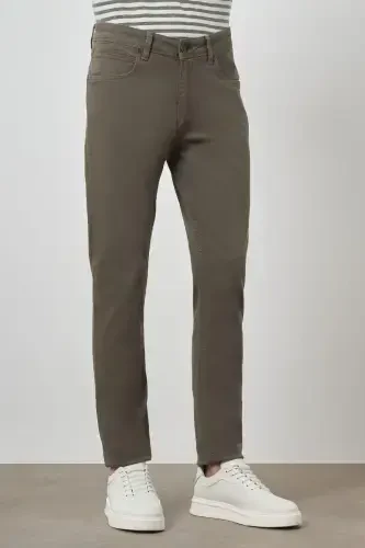 Modazone Men's Khaki Cotton 5 Pocket Slim Fit Jean Denim Pants - 4