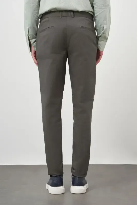 Modazone Men's Khaki Cotton Side Pocket Slim Fit Chino Pants - 5