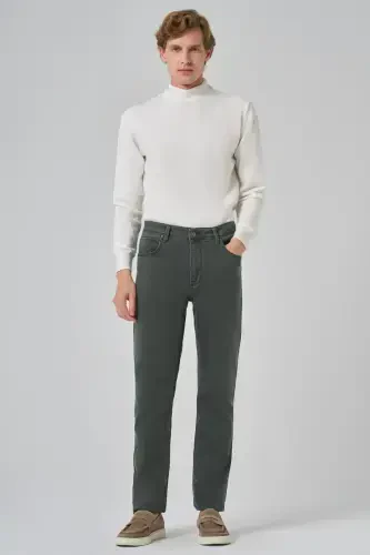 Modazone Men's Khaki Denim 5 Pocket Dynamic Fit Jean Denim Pants - MORVEN (1)