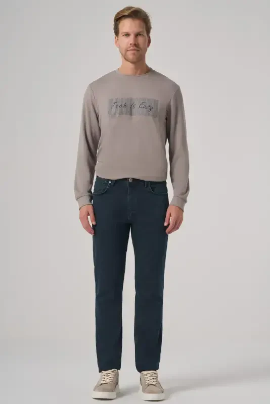 Modazone Men's Khaki Denim 5 Pocket Slim Fit Jean Denim Pants - 3