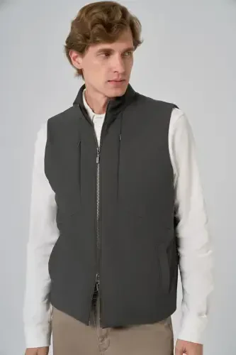 Modazone Men's Khaki Polyamide Sports Hidden Pocket Zippered Vest - 1